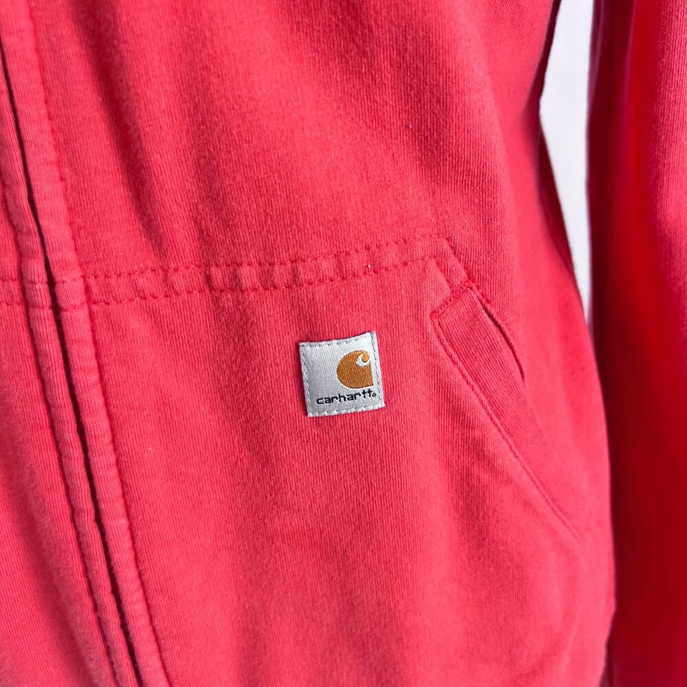 Women's Red Zip-Up Hoodie - Picture 6 of 12